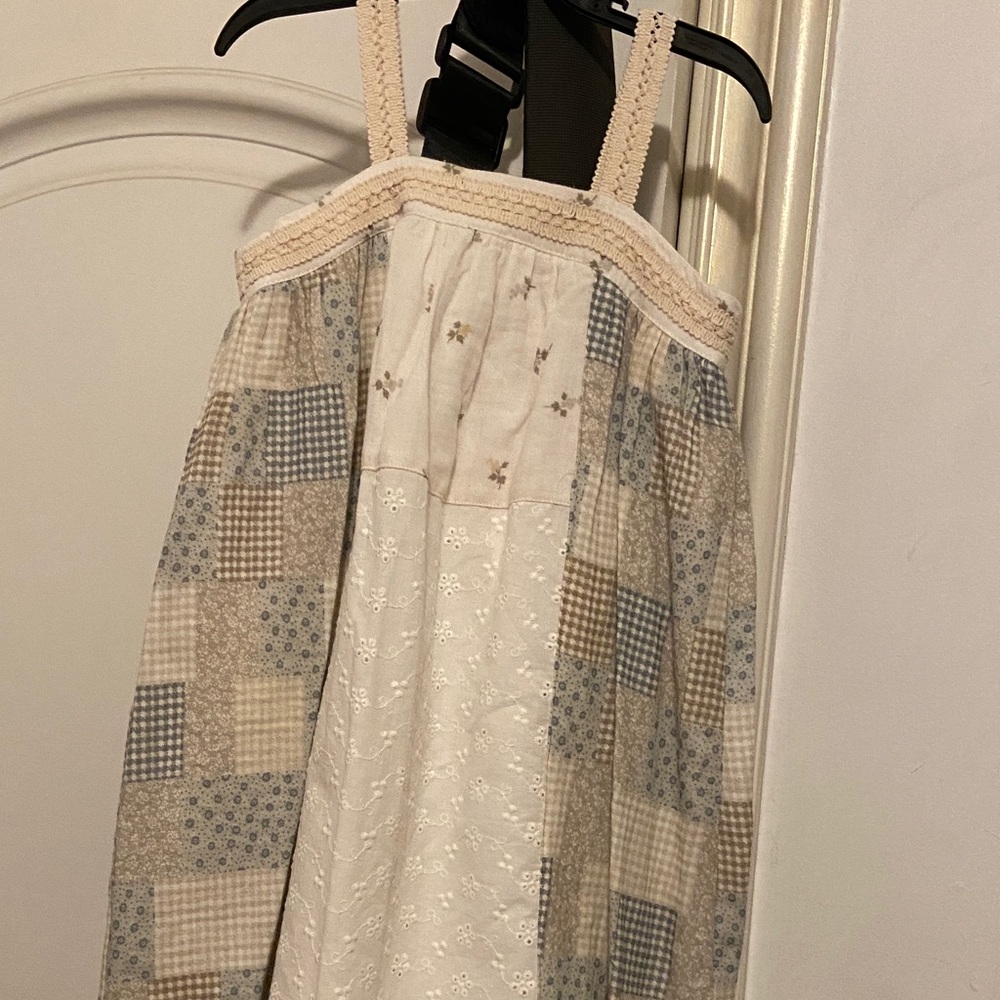 Zara Kids Patchwork Dress - Cream and Blue